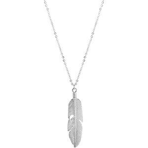 Boho Long Feather Pendant Necklace for Women - Gold & Silver Charm, 27.56in